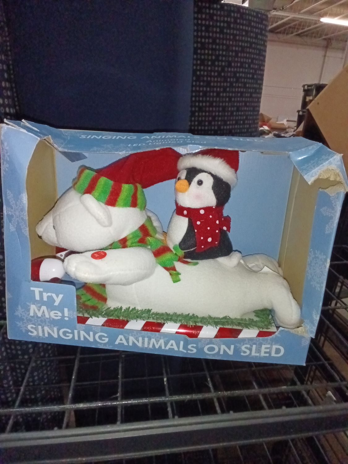 Avon 2007 "Singing Animals on Sled" Animated Plush Holiday Decoration