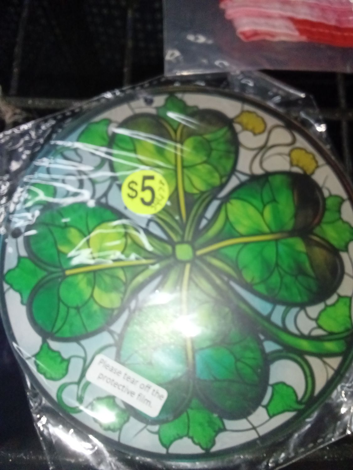 St. Patrick's Day Stained-Glass Style Shamrock Sign