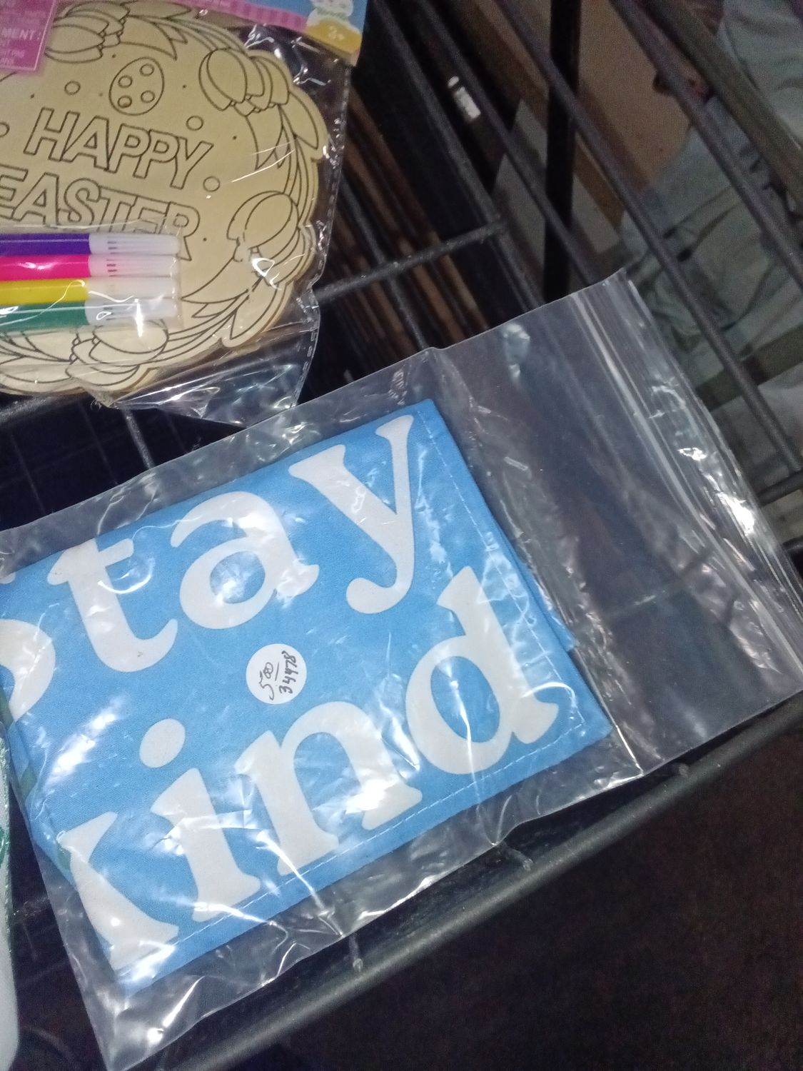 Stay Kind" Blue Canvas Fabric Sign