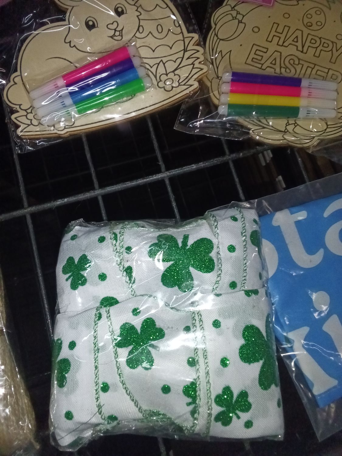 St. Patrick's Day Glitter Shamrock White Ribbon