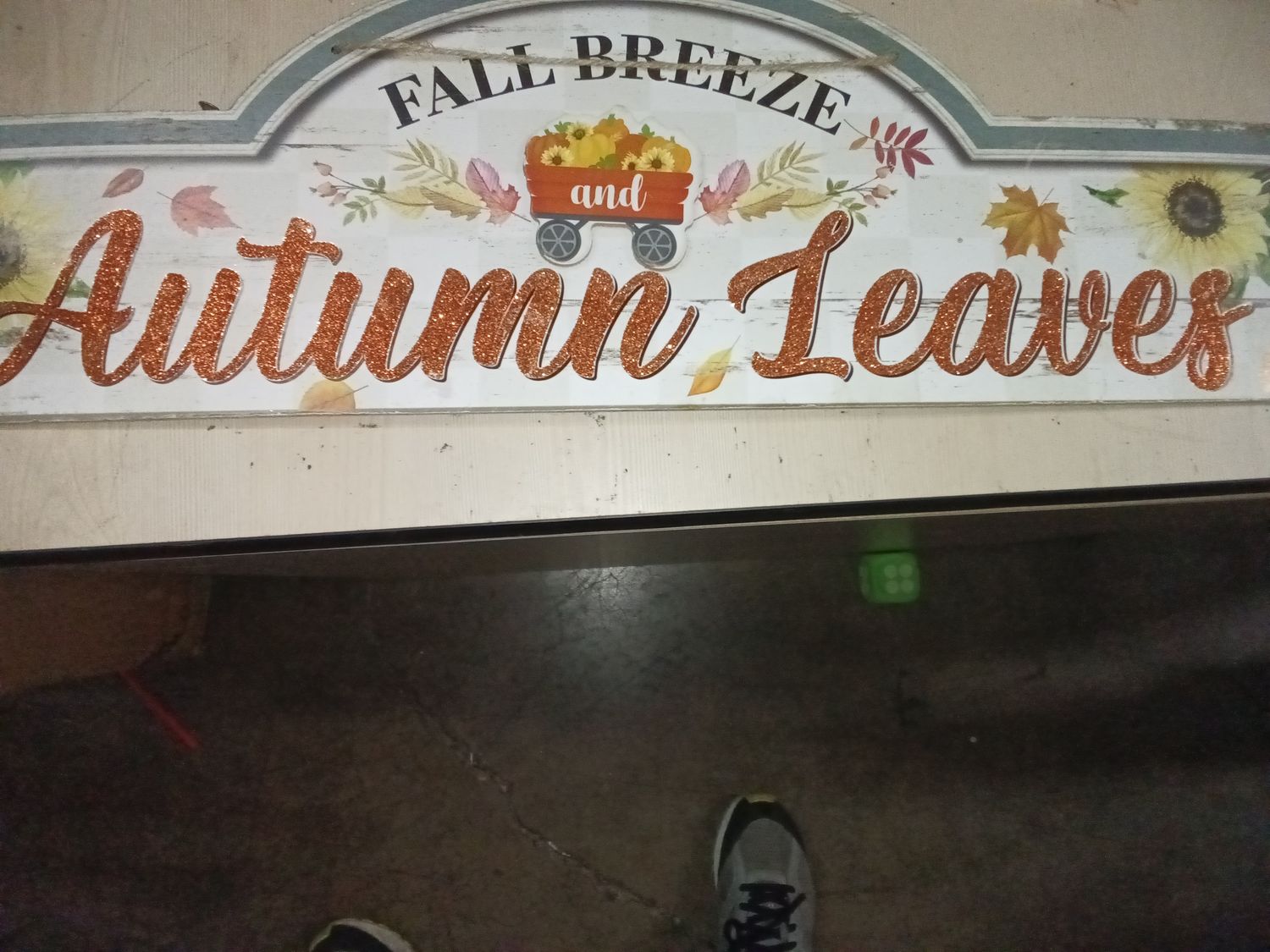 Fall Breeze and Autumn Leaves" Large Wood Sign