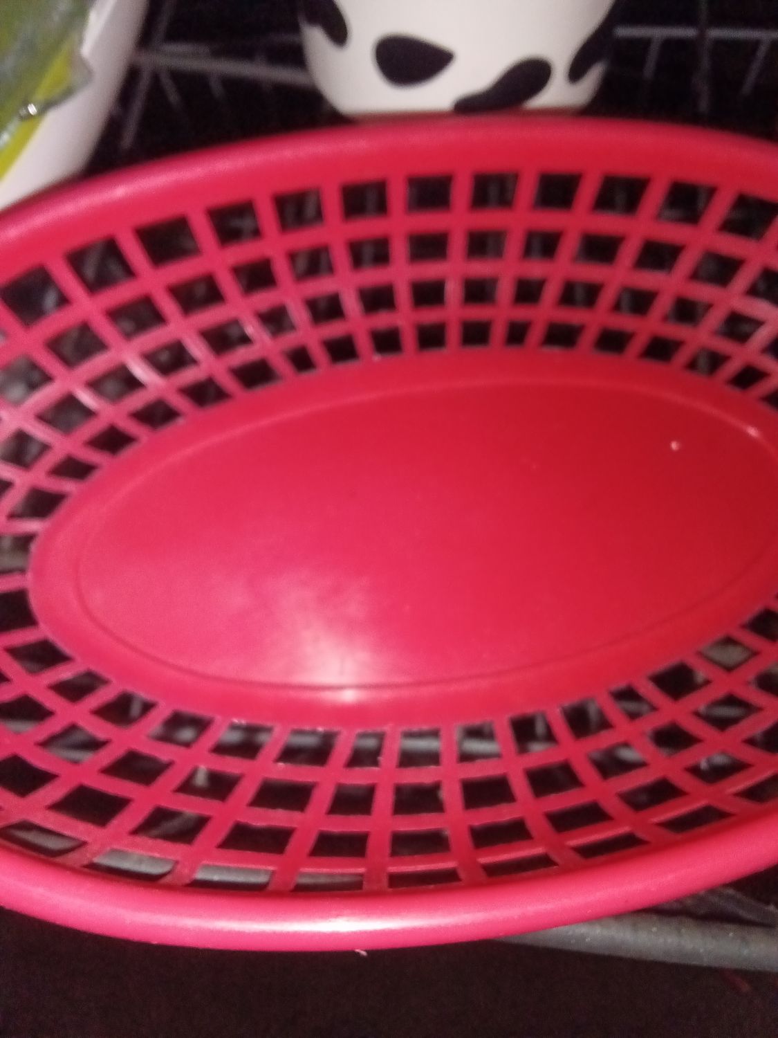 Red Plastic Fast Food / Diner Style Oval Basket