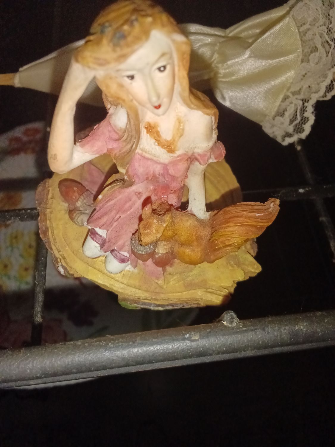 Forest Maiden with Squirrel Resin Figurine