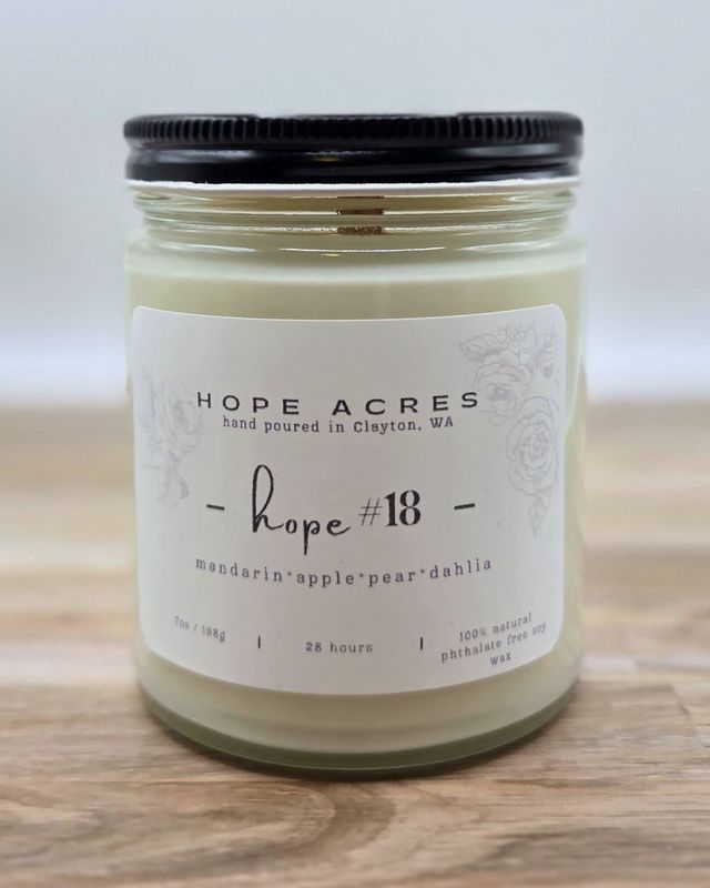 hope #18 mandarine*apple*pear*dhalia 7oz Soy Candle - Clear