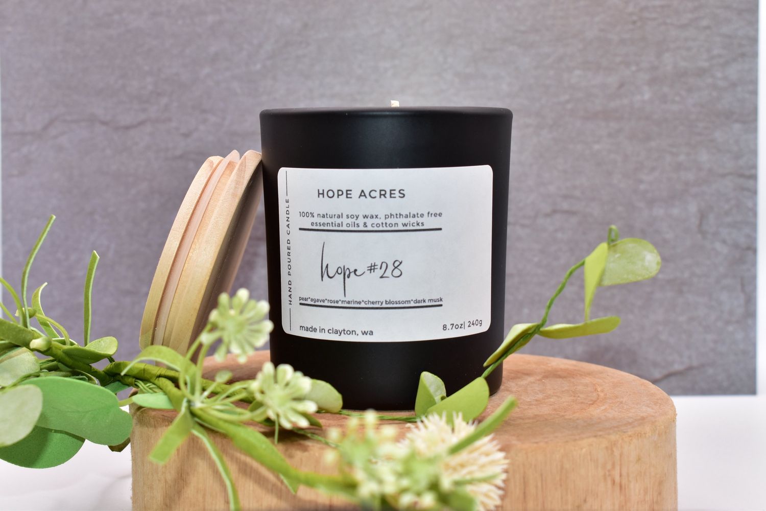 hope #28 Bright/Fruity pear*agave*rose*marine*cherry blossom*dark musk - Soy Candle