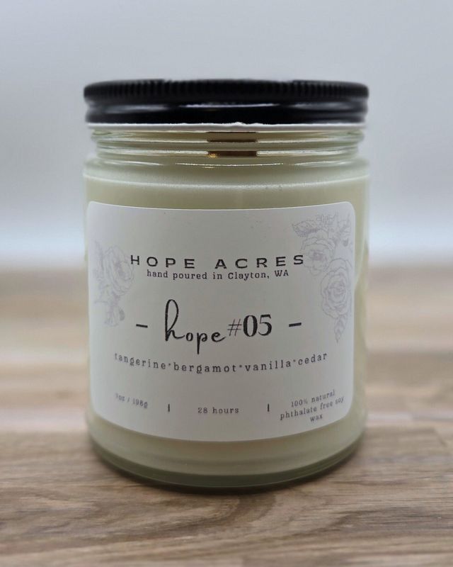 hope #05 tangerine*bergamot*vanilla*cedar 7oz Soy Candle - Clear