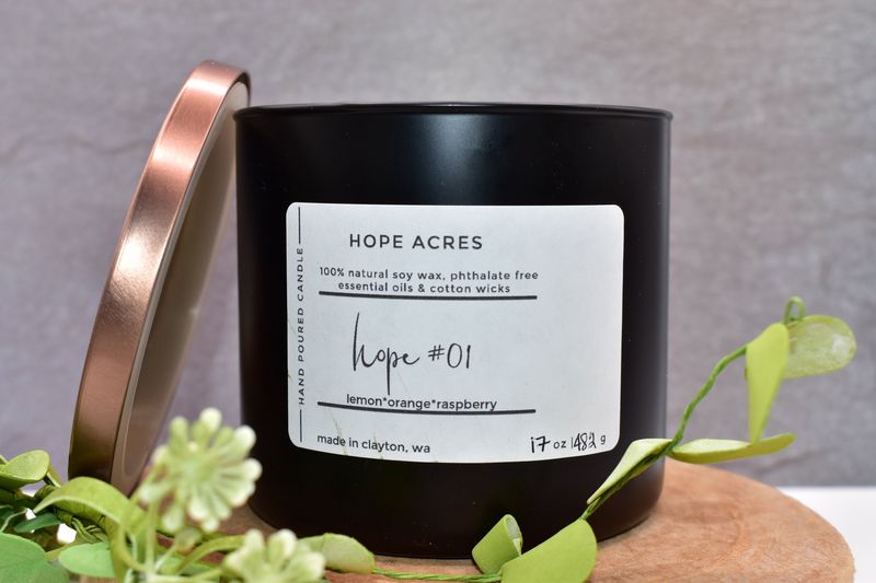 hope #01 Bright/Fruity lemon*orange*raspberry - Soy Candle