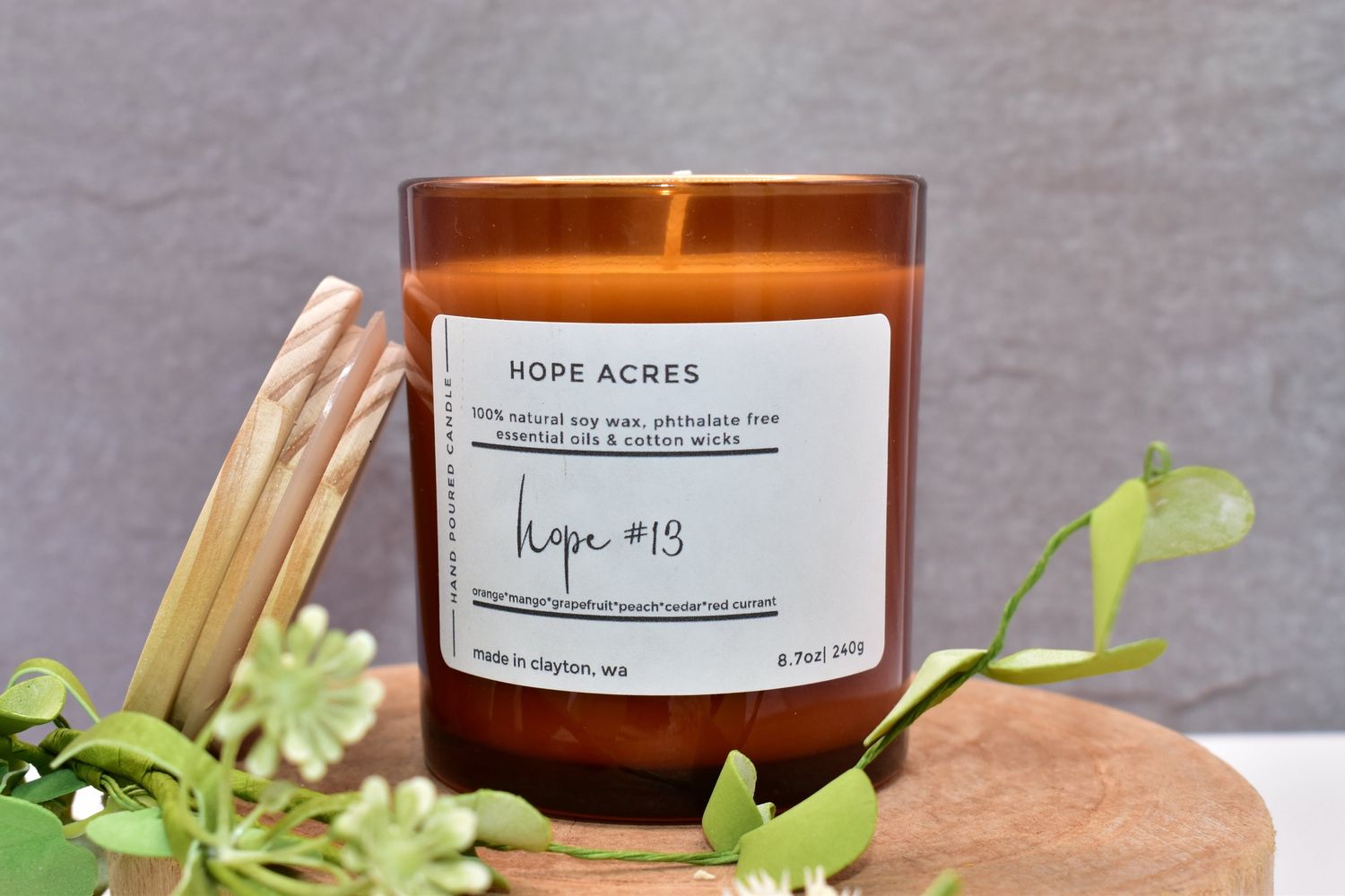 hope #13 Fruity/Summer orange*mango*grapefruit*peach*cedar - Soy Candle