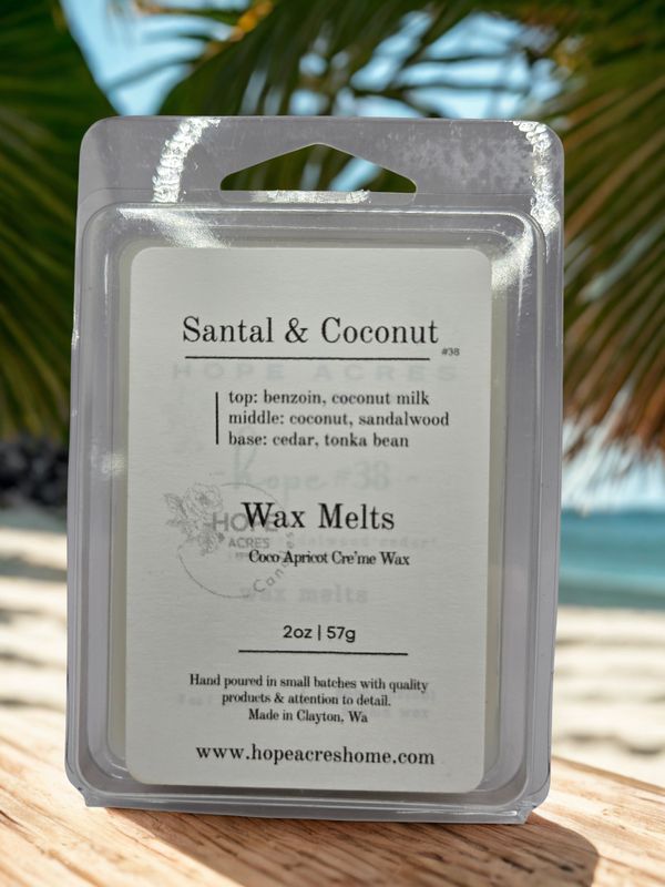 #38 Santal &amp; Coconut 2oz Soy Wax Melts