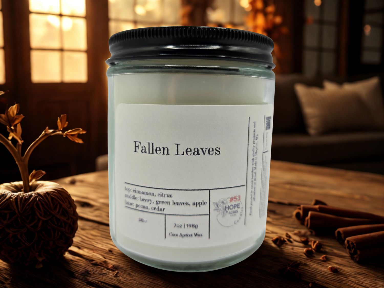 #53 Fallen Leaves, Colour: Clear, Size: 7oz