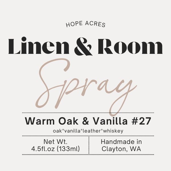 4oz Linen &amp; Room Spray - Warm Oak &amp; Vanilla #27