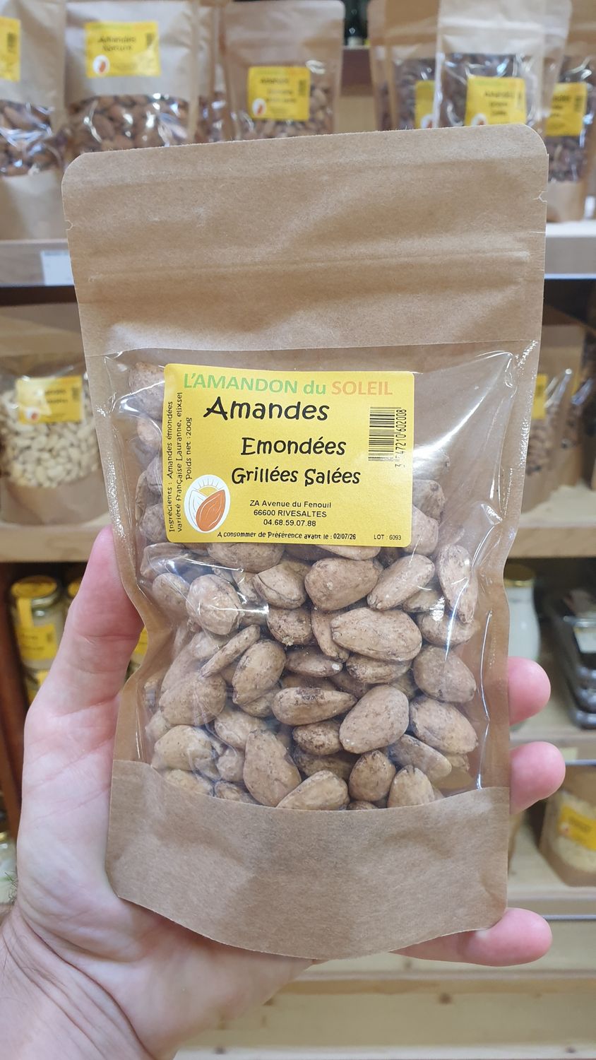Amandes emondées grillées salées 200g