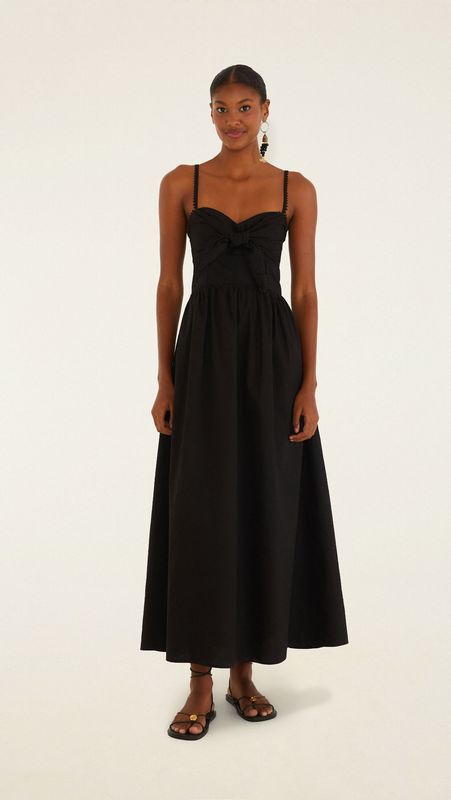 Farm Rio Vestido con Tirantes y Lazo Delantero