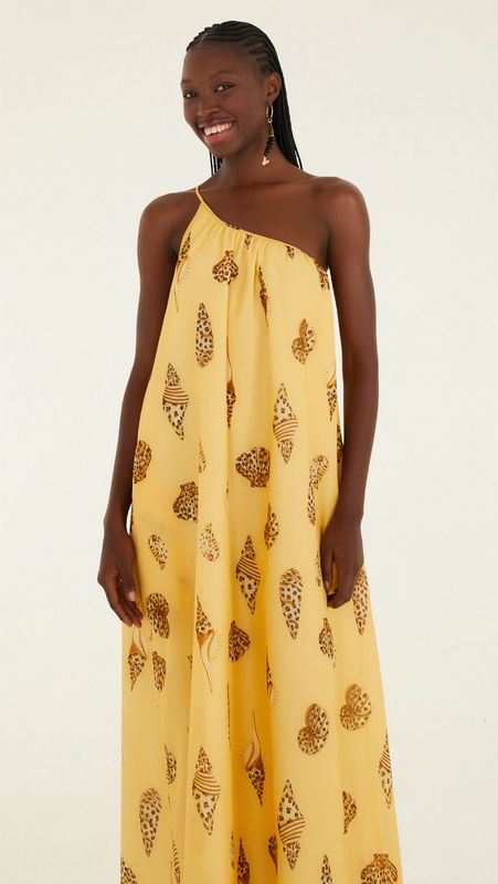 Farm Rio Vestido Largo de Concha Pintada