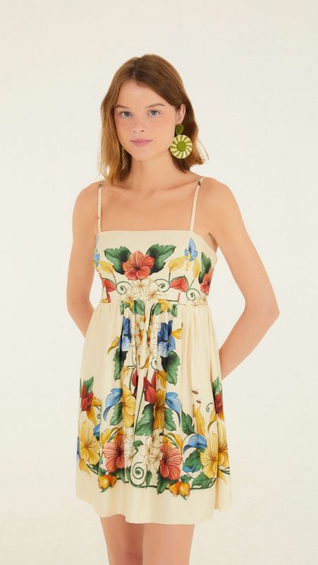 Farm Rio Vestido Corto Tropicalzinho Lenco