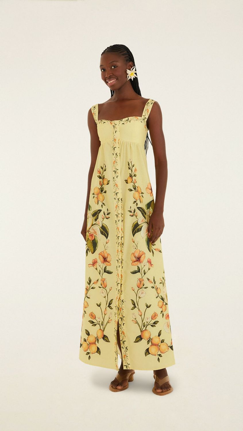 Farm Rio Vestido Largo Bosque Chic