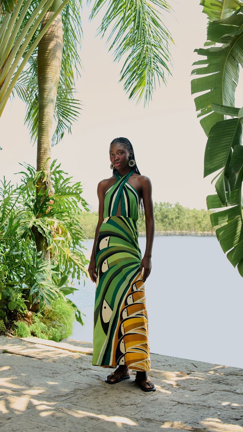 Farm Rio Vestido Transpassado Arvore Tucano