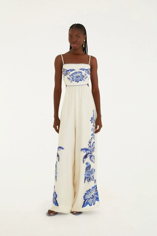 Farm Rio Jumpsuit Macacao Pantalona Coqueiro Tropical