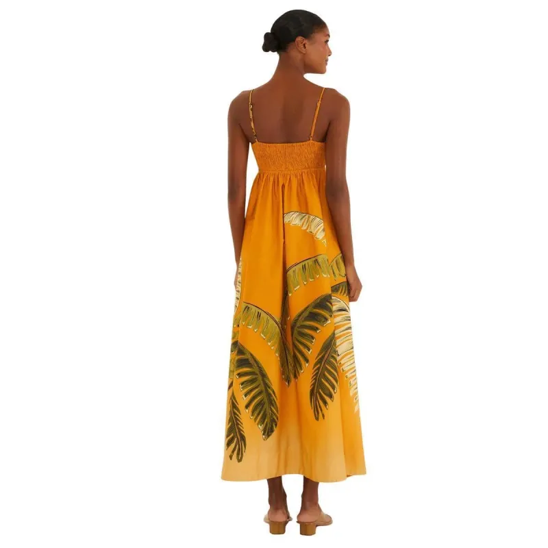 Farm Rio Vestido Naranja Itacare Coqueiro