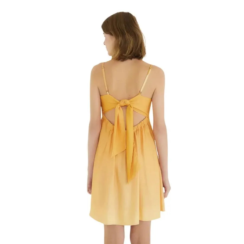Farm Rio Vestido Corto Itacare Coqueiro Naranja