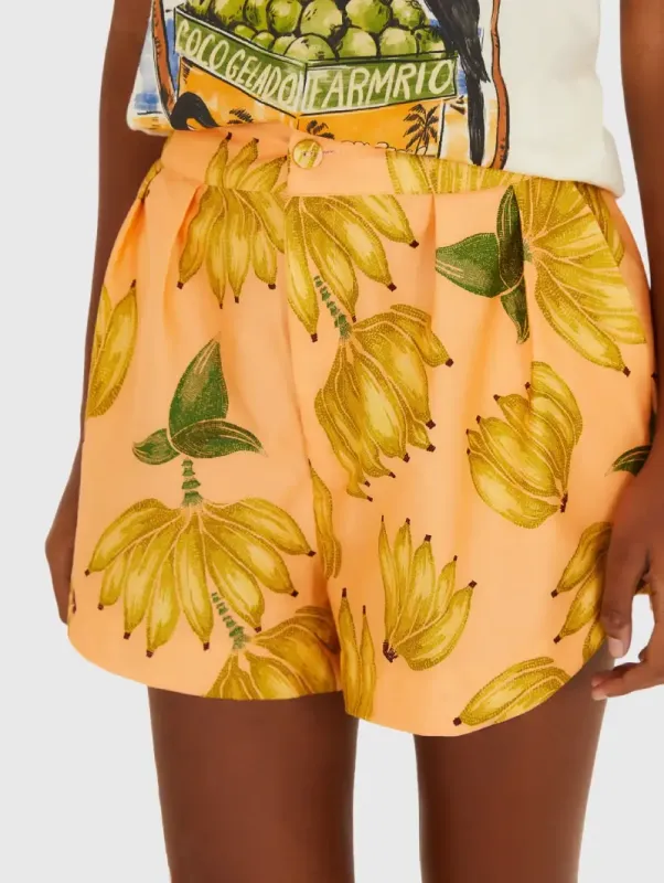 Farm Rio Shorts Banana Plateado