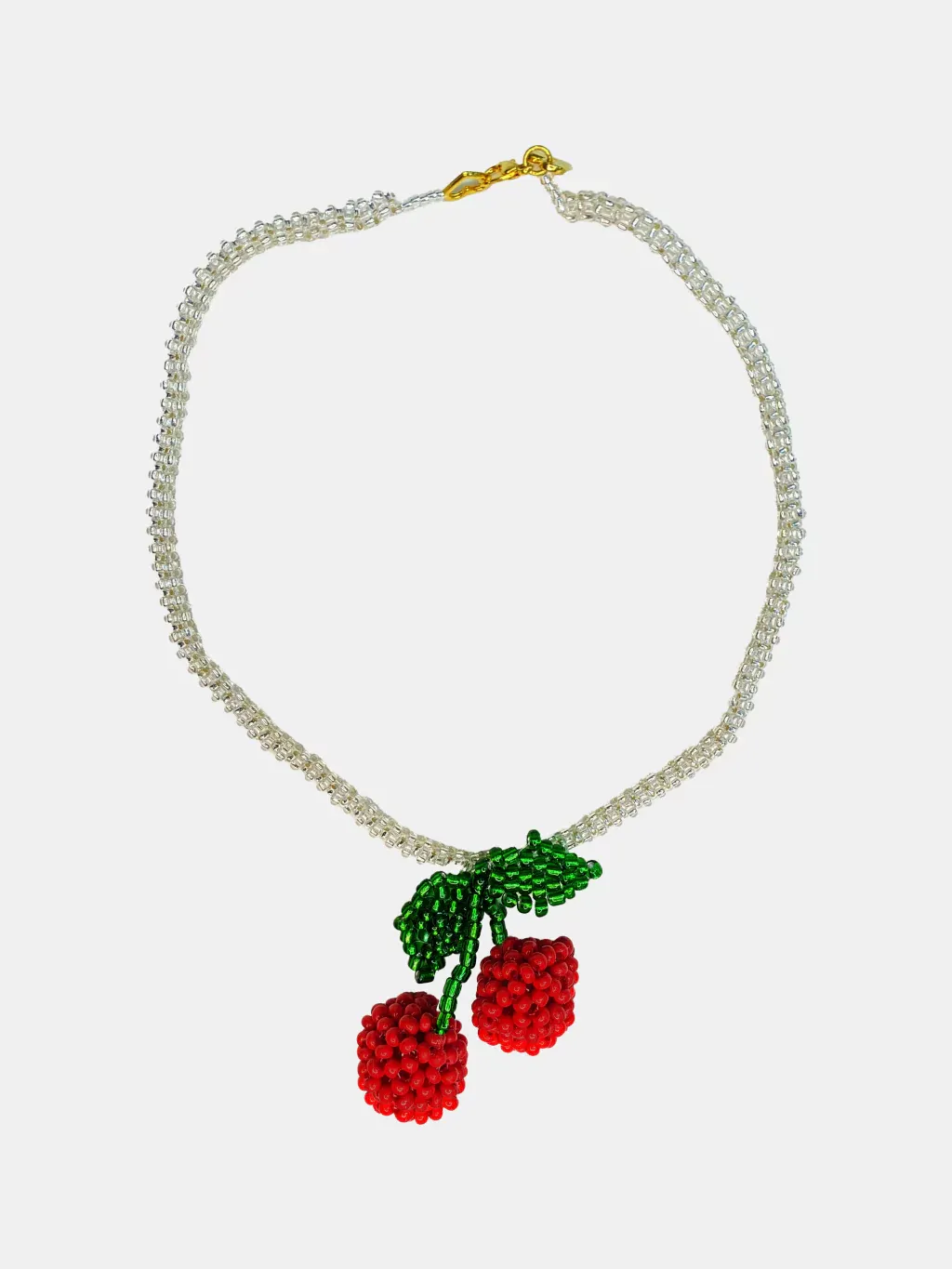 Collar Cereza Fio Transparente