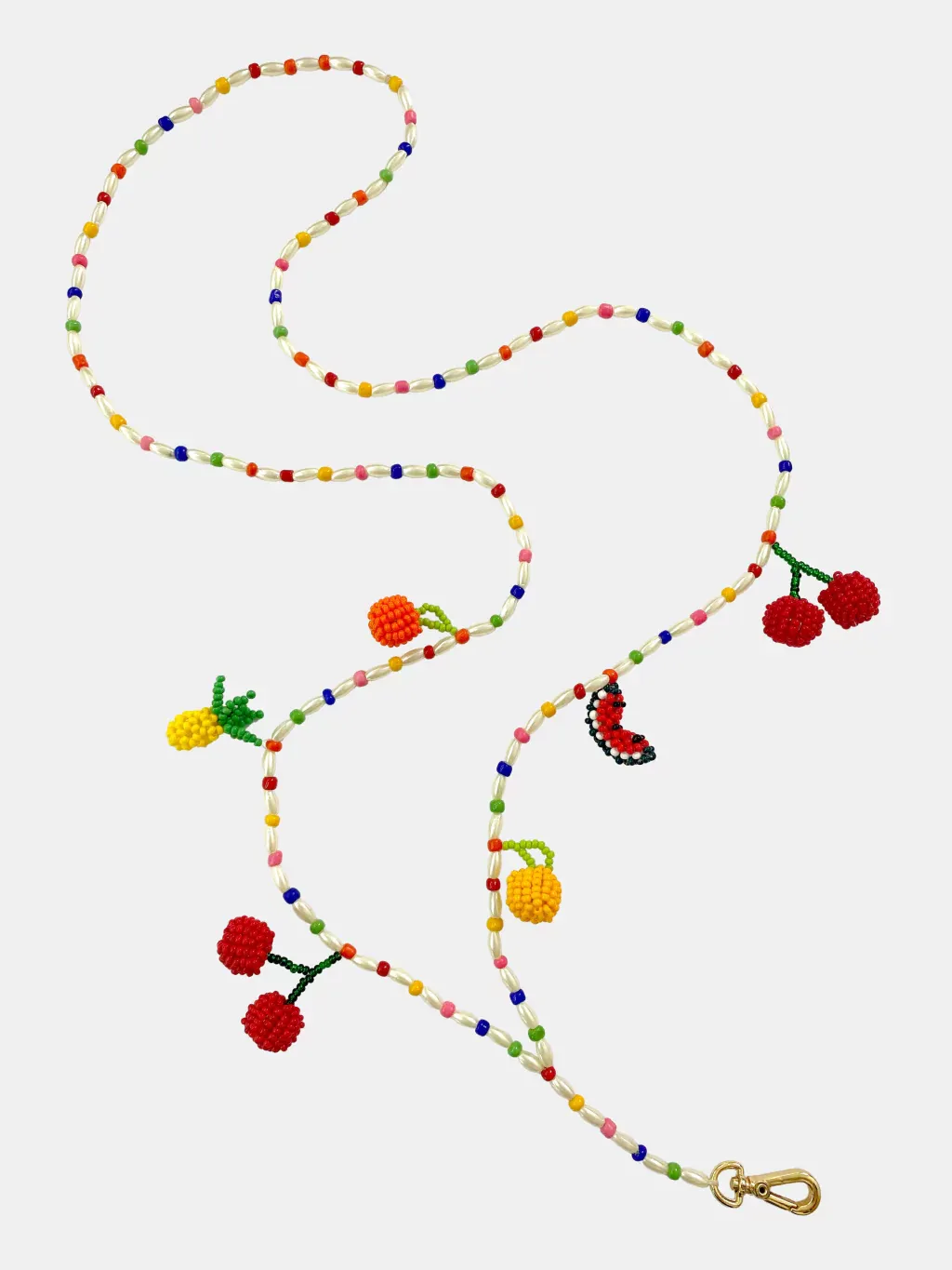 Cuerda Celular Frutas Fio Perolado Larga