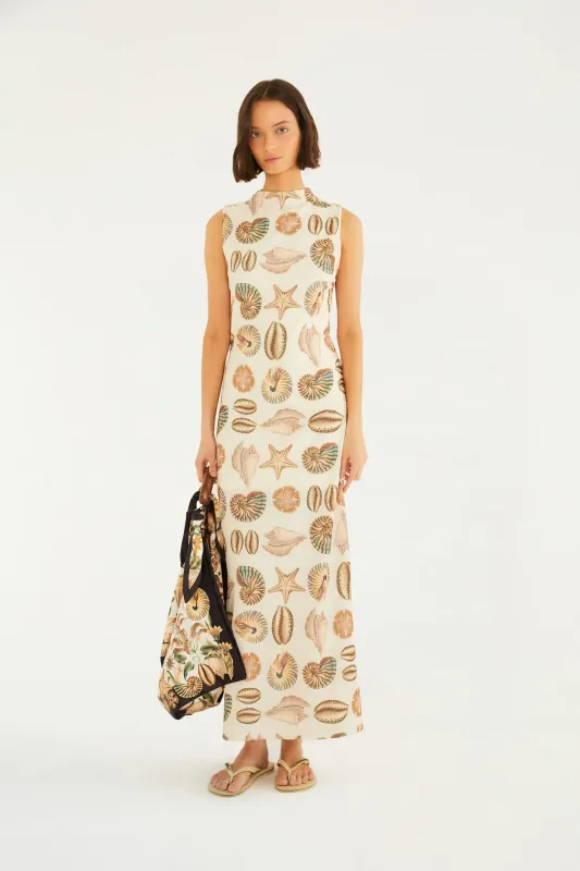 Farm Rio Vestido Conchas Midi
