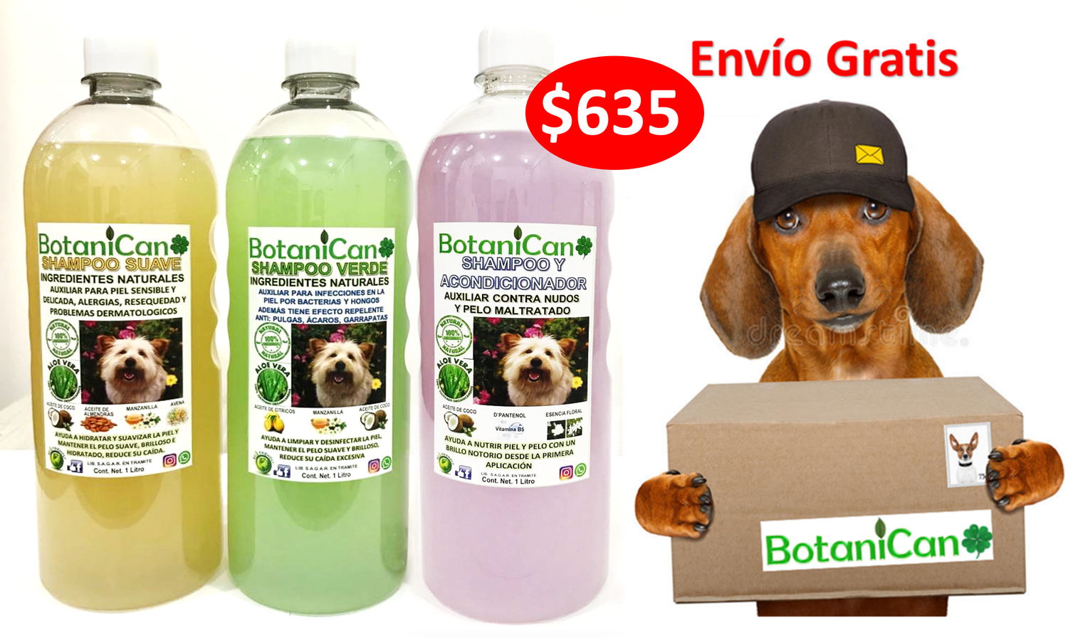 Kit para Casos Leves a Severos + Shampoo Acondicionador - 1 Litro c/u