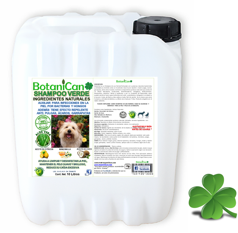 Shampoo Verde Botánico - Uso Normal - Repelente, Antihongos y Más!!. (7en1) 10 Litros