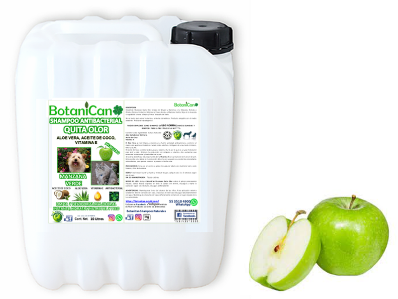 Shampoo Manzana Verde Antibacterial Quita Olor 10 Litros