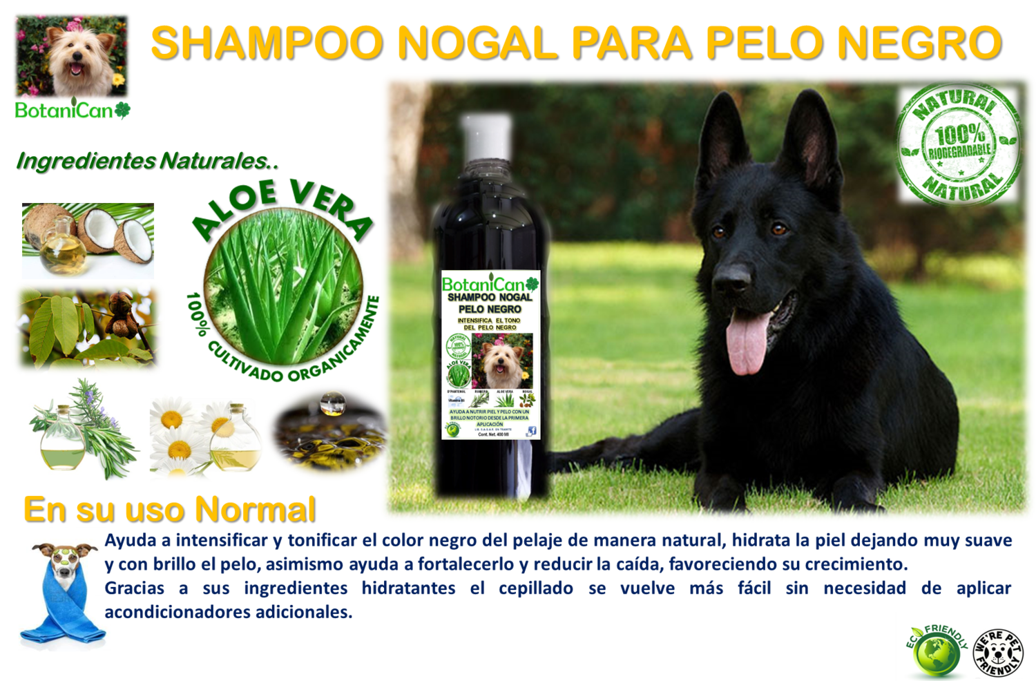 Shampoo Nogal Botánico especial para Pelo Negro - 1 Litro