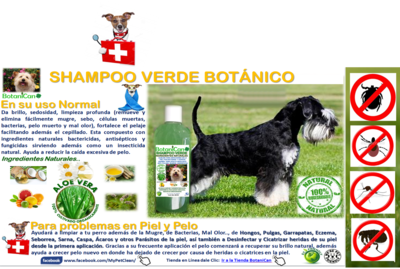 Shampoo Verde Botánico - Uso Normal - Repelente, Antihongos y Más!!. (7en1) 10 Litros