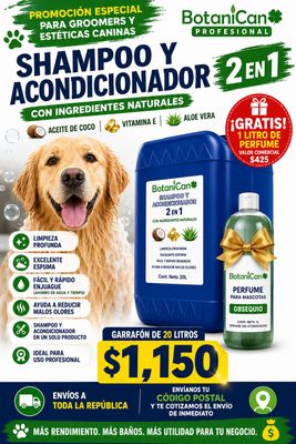 🐶🛁 BotaniCan Shampoo y Acondicionador 2 en 1