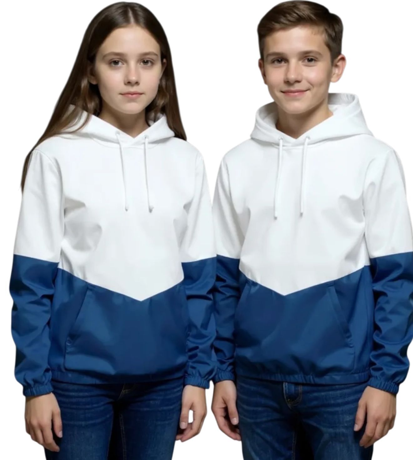Two-Tone UNISEX Windbreaker Tracksuit – White &amp; bleu (ANDERSONVEGAS)