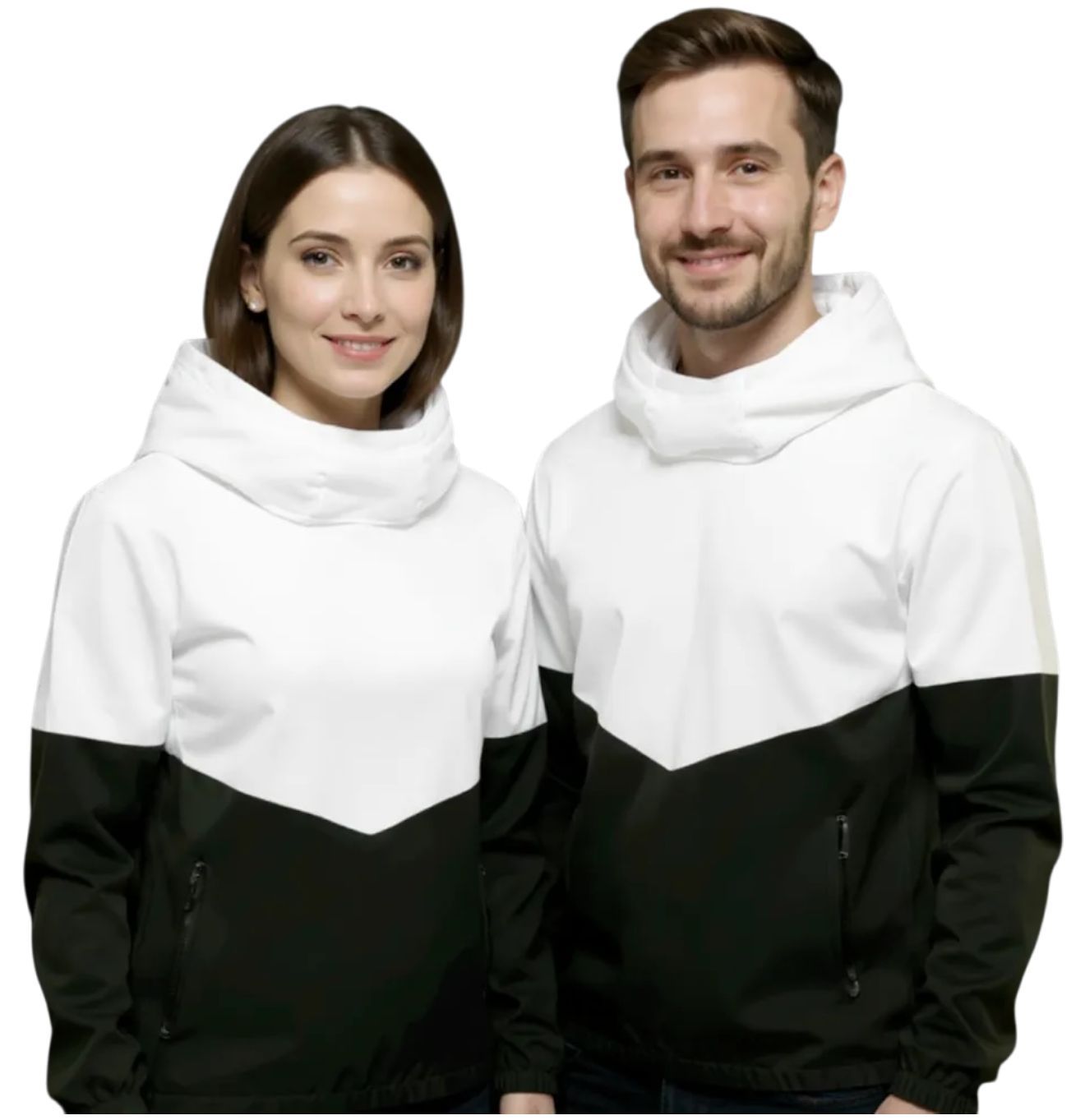 Two-Tone UNISEX Windbreaker Tracksuit – WHITE&amp; BLACK (ANDERSONVEGAS)