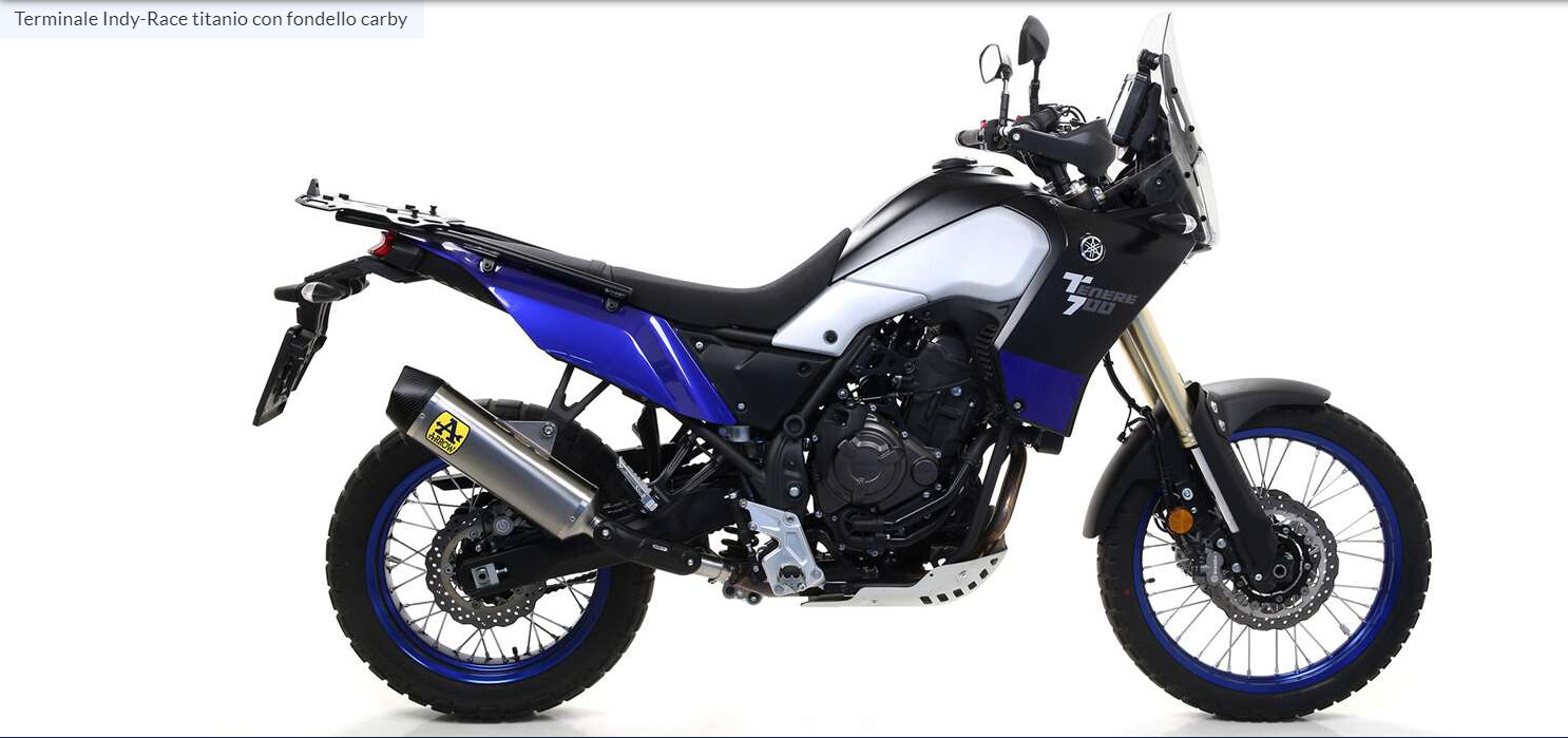Terminale ARROW Indy Race titanio con fondello carby per Tenere&#39; 700 2019/2022