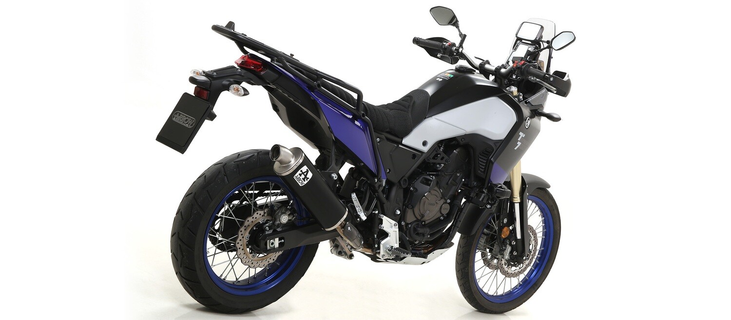 Terminale ARROW Indy Race alluminio &quot;Dark&quot; con fondello inox  per Tenere&#39; 700 2019/2022