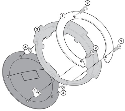 BF32 - Flangia Borsa Serbatoio Givi Tanklock BF32 per Kawasaki