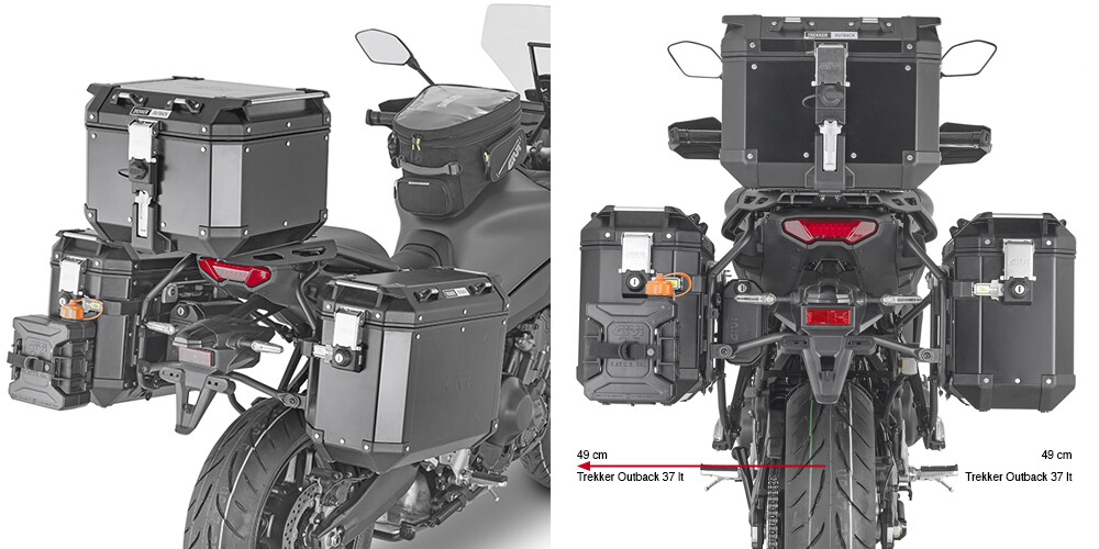 PLO2159CAM - Telaietti specifici Givi per Valigie Laterali Outback per Yamaha Tracer 900/Tracer 9 2021