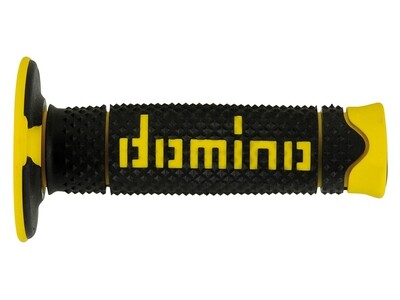 COPPIA MANOPOLE FUORISTRADA DOMINO SERIE A260 NERO/GIALLO COPPIA MANOPOLE FUORISTRADA DOMINO SERIE A260 NERO/GIALLO