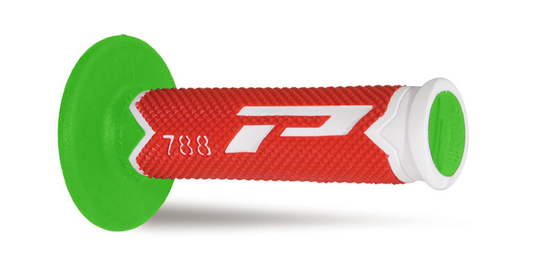 COPPIA MANOPOLE FUORISTRADA PROGRIP SERIE 788 ROSSO/BIANCO/VERDE