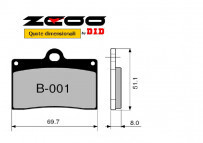 COPPIA PASTIGLIE FRENO ZCOO mod. B 001 EX C