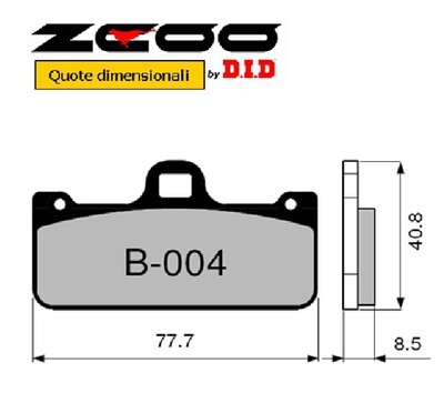 COPPIA PASTIGLIE FRENO ZCOO mod. B 004 EX C