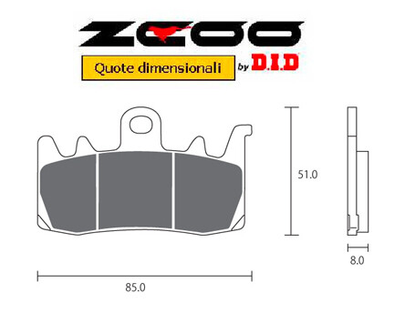 COPPIA PASTIGLIE FRENO ZCOO mod. B 007 EX