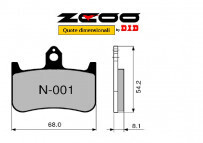 COPPIA PASTIGLIE FRENO ZCOO mod. N 001 EX