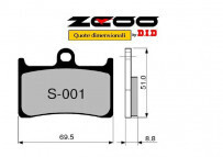 COPPIA PASTIGLIE FRENO ZCOO mod. S 001 EX