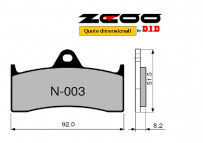 COPPIA PASTIGLIE FRENO ZCOO mod. N 003 EX