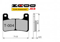 COPPIA PASTIGLIE FRENO ZCOO mod. T 004 EX