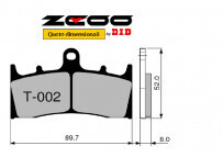 COPPIA PASTIGLIE FRENO ZCOO mod. T 002 EX